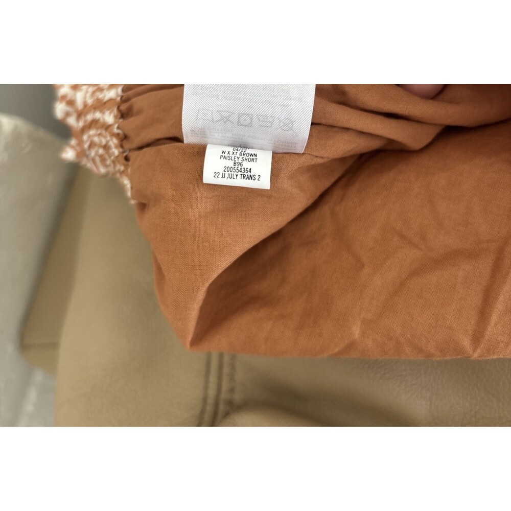 Girls Janie And Jack Kids Size 12 Brown White Elastic Waist Lined Paisley Shorts - Picture 11 of 12